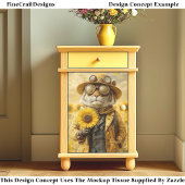 Papier Mousseline Imaginaire Tigre de Steampunk, tournesols AK9F Déc