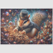 Papier Mousseline Imaginaire Whimsical Art Steampunk Chipmunk Decoup (Recto)