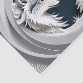 Papier Mousseline Imaginaire Wolf Tissue Paper on Blue Arrière - pla (Détail)