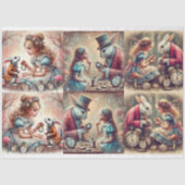 Papier Mousseline Imaginaire Wonderland Rabbit Alice Découpage (Recto)