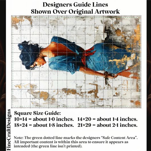 Papier Mousseline Impasto à l'huile, dame foncée en bleu EL5L Découp