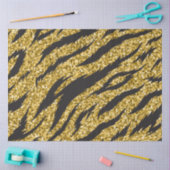 Papier Mousseline Impression à rayures dorées, motif à rayures tigre (Artisanat)