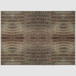 Papier Mousseline Impression anormale en cuir Brown de l'alligator