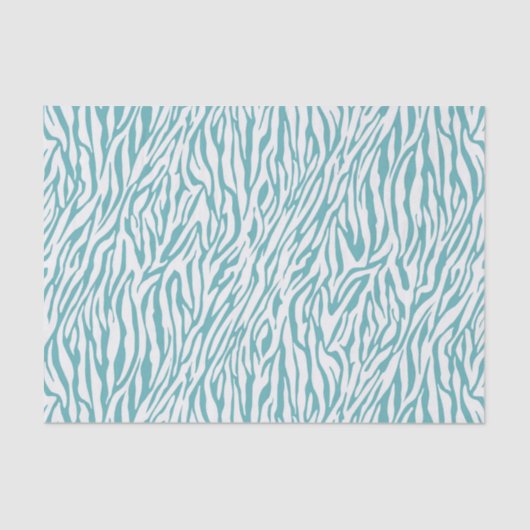 Papier Mousseline Impression Aqua White Zebra (Recto)