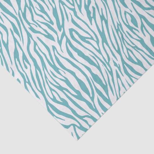 Papier Mousseline Impression Aqua White Zebra (Détail)