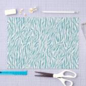 Papier Mousseline Impression Aqua White Zebra (Artisanat)
