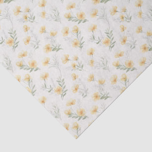 Papier Mousseline Impression botanique de fleurs sauvages Cottagecor