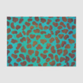 Papier Mousseline Impression Brown et Turquoise dalmate (Recto)