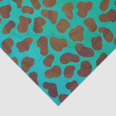 Papier Mousseline Impression Brown et Turquoise dalmate (Détail)