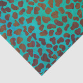 Papier Mousseline Impression Brown et Turquoise dalmate (Détail)