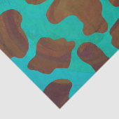 Papier Mousseline Impression Brown et Turquoise de vache (Détail)