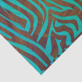 Papier Mousseline Impression Brown et Turquoise Zebra (Détail)
