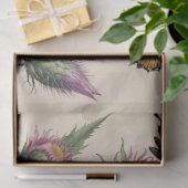 Papier Mousseline Impression Chardon et Papillon (Cadeau)