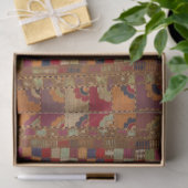 Papier Mousseline Impression composée indienne multicolore (Cadeau)