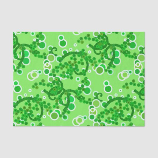 Papier Mousseline Impression Confetti Abstrait moderne, Vert citron (Recto)