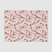 Papier Mousseline Impression d'animal léopard crème rouge (Recto)