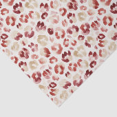 Papier Mousseline Impression d'animal léopard crème rouge (Détail)