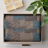 Papier Mousseline Impression d'animaux africains patchwork | Marron (Cadeau)