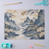 Papier Mousseline Impression d'art asiatique (Artisanat)