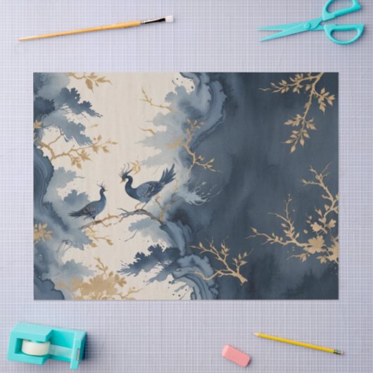 Papier Mousseline Impression d'art asiatique (Artisanat)