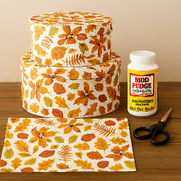 Papier Mousseline Impression de feuille d'automne sur artisanat de d