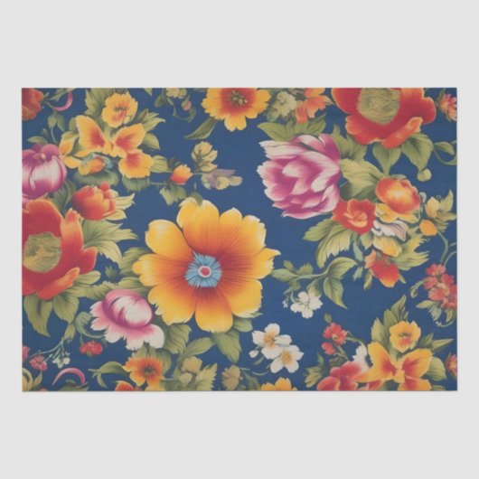 Papier Mousseline Impression de fleurs italiennes Decoupage / (Recto)