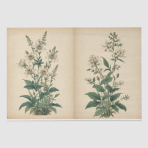 Papier Mousseline Impression de fleurs sauvages vintage