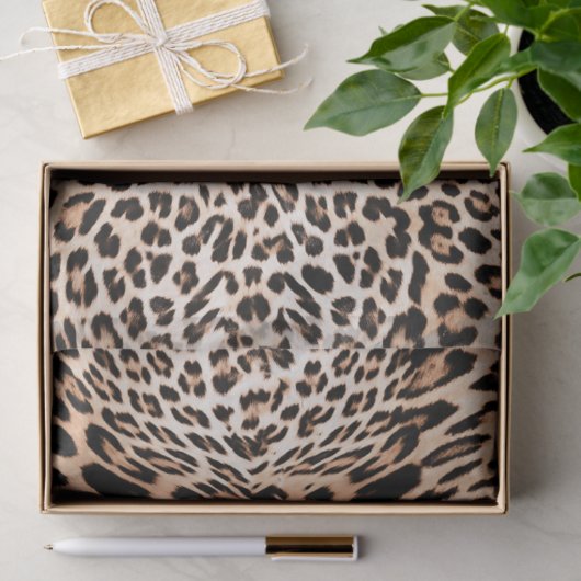 Papier Mousseline Impression de fourrure Leopard (Cadeau)