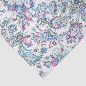 Papier Mousseline Impression de lavande et de marguerite bleu clair (Détail)