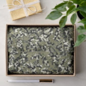 Papier Mousseline Impression de motif de camouflage noir vert (Cadeau)