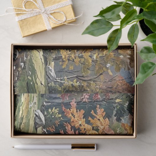 Papier Mousseline Impression de peinture automnale (Cadeau)