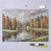 Papier Mousseline Impression de peinture automnale (Artisanat)