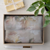 Papier Mousseline Impression de roses roses et blanches Découpage / (Cadeau)