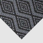 Papier Mousseline Impression De Tissu Géométrique Noir Et Gris (Détail)