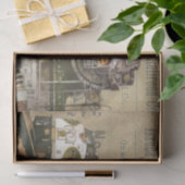 Papier Mousseline Impression de train vintage (Cadeau)