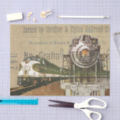 Papier Mousseline Impression de train vintage (Artisanat)