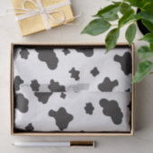 Papier Mousseline Impression de vache noir et blanc (Cadeau)