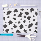 Papier Mousseline Impression de vache noir et blanc (Artisanat)