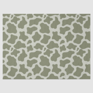 Papier Mousseline Impression de vache verte Sage