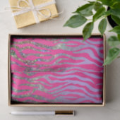 Papier Mousseline Impression demi-Parties scintillant rose tigre (Cadeau)