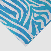Papier Mousseline Impression en bleu et blanc Zebra (Détail)