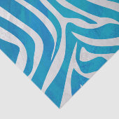 Papier Mousseline Impression en bleu et blanc Zebra (Détail)