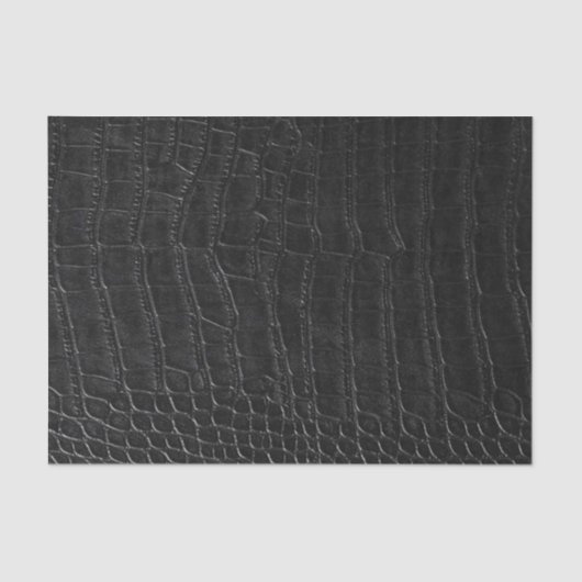 Papier Mousseline Impression en cuir d'alligator noir Faux (Recto)
