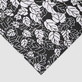 Papier Mousseline Impression feuille japonaise, noir et blanc (Détail)