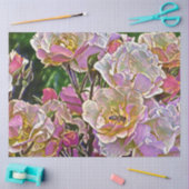 Papier Mousseline impression florale 12193 (Artisanat)