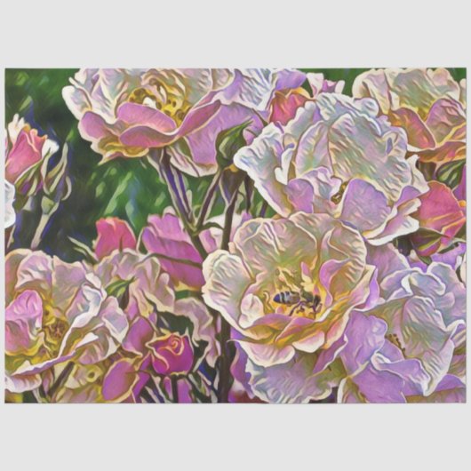 Papier Mousseline impression florale 12193 (Recto)