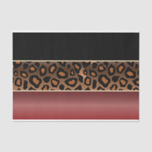 Papier Mousseline Impression Garnet Red, Black et Jaguar