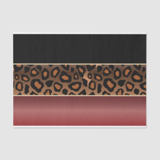 Papier Mousseline Impression Garnet Red, Black et Jaguar (Recto)