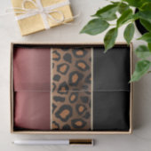 Papier Mousseline Impression Garnet Red, Black et Jaguar (Cadeau)