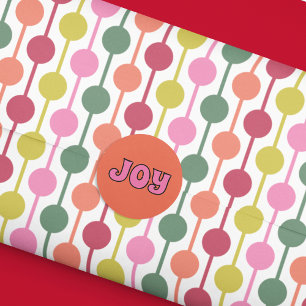 Papier Mousseline Impression géométrique rétro 1970 Noël à motifs